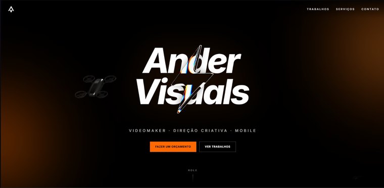 Página inicial do site da Ander Visuals